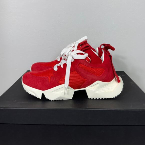 New Unravel Project Double Tongue Sneakers in Red Leather Women's Size EU 36 - Picture 5 of 11